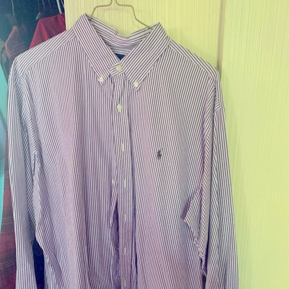 Ralph Lauren 2XL like new lavender striped Oxford